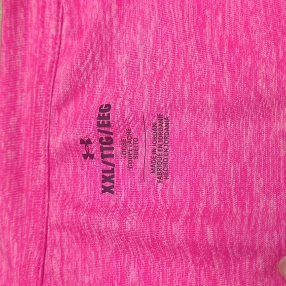 Under Armour Pink Freedom Quick Dry V Neck Athletic Tee - Picture 4 of 5